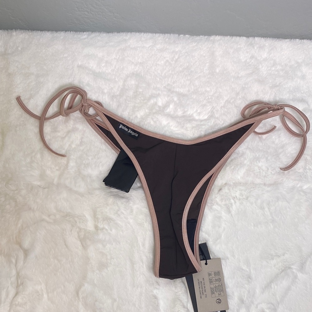 Palm Angels Brown Bikini Bottom with Contrast Pink Trim NWT - Picture 6 of 6